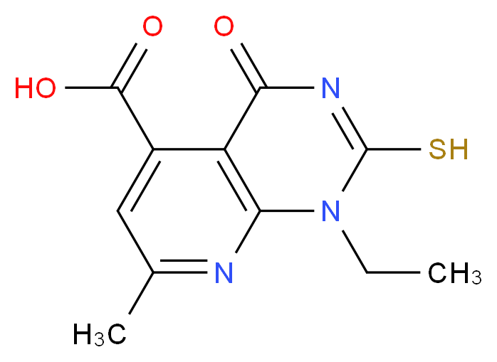 1-ethyl-7-methyl-4-oxo-2-sulfanyl-1H,4H-pyrido[2,3-d]pyrimidine-5-carboxylic acid_Molecular_structure_CAS_)
