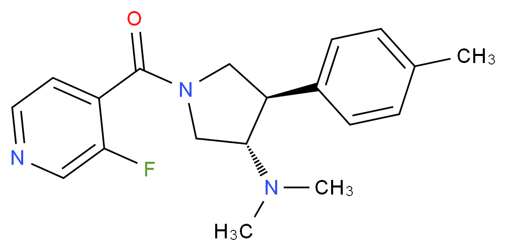 (3S*,4R*)-1-(3-fluoroisonicotinoyl)-N,N-dimethyl-4-(4-methylphenyl)-3-pyrrolidinamine_Molecular_structure_CAS_)