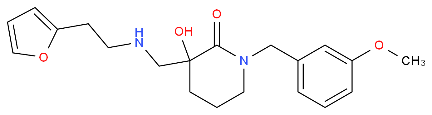 3-({[2-(2-furyl)ethyl]amino}methyl)-3-hydroxy-1-(3-methoxybenzyl)piperidin-2-one_Molecular_structure_CAS_)