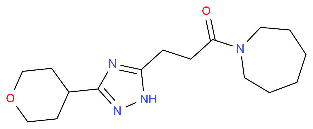 1-{3-[3-(tetrahydro-2H-pyran-4-yl)-1H-1,2,4-triazol-5-yl]propanoyl}azepane_Molecular_structure_CAS_)