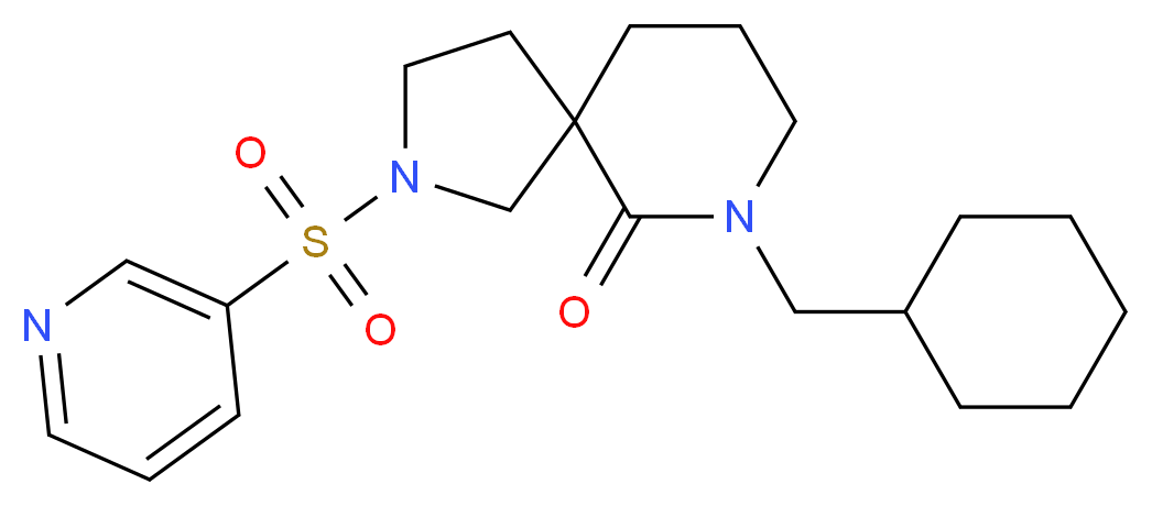 7-(cyclohexylmethyl)-2-(3-pyridinylsulfonyl)-2,7-diazaspiro[4.5]decan-6-one_Molecular_structure_CAS_)