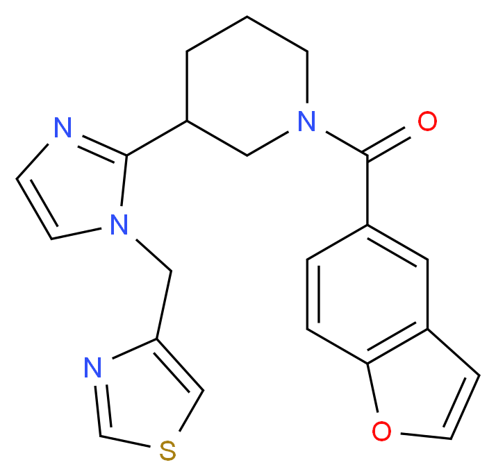 1-(1-benzofuran-5-ylcarbonyl)-3-[1-(1,3-thiazol-4-ylmethyl)-1H-imidazol-2-yl]piperidine_Molecular_structure_CAS_)