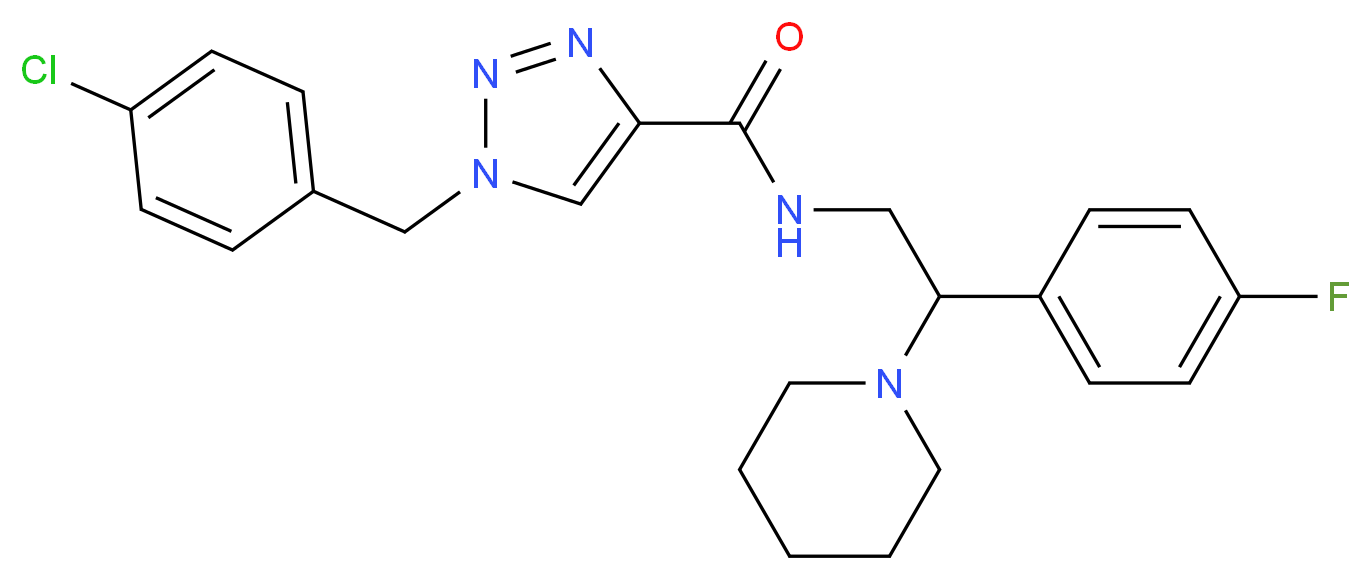 1-(4-chlorobenzyl)-N-[2-(4-fluorophenyl)-2-(1-piperidinyl)ethyl]-1H-1,2,3-triazole-4-carboxamide_Molecular_structure_CAS_)