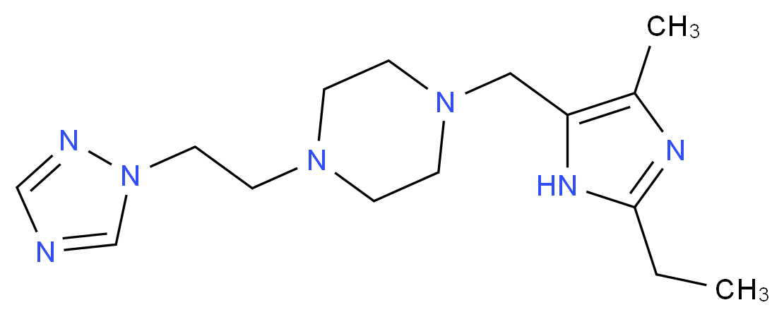 1-[(2-ethyl-4-methyl-1H-imidazol-5-yl)methyl]-4-[2-(1H-1,2,4-triazol-1-yl)ethyl]piperazine_Molecular_structure_CAS_)