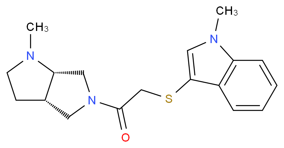 1-methyl-3-({2-[(3aS,6aS)-1-methylhexahydropyrrolo[3,4-b]pyrrol-5(1H)-yl]-2-oxoethyl}thio)-1H-indole_Molecular_structure_CAS_)
