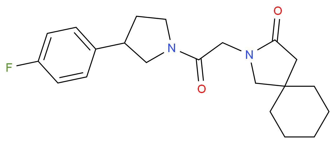 2-{2-[3-(4-fluorophenyl)pyrrolidin-1-yl]-2-oxoethyl}-2-azaspiro[4.5]decan-3-one_Molecular_structure_CAS_)