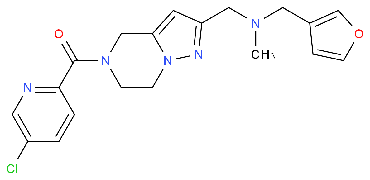 ({5-[(5-chloro-2-pyridinyl)carbonyl]-4,5,6,7-tetrahydropyrazolo[1,5-a]pyrazin-2-yl}methyl)(3-furylmethyl)methylamine_Molecular_structure_CAS_)