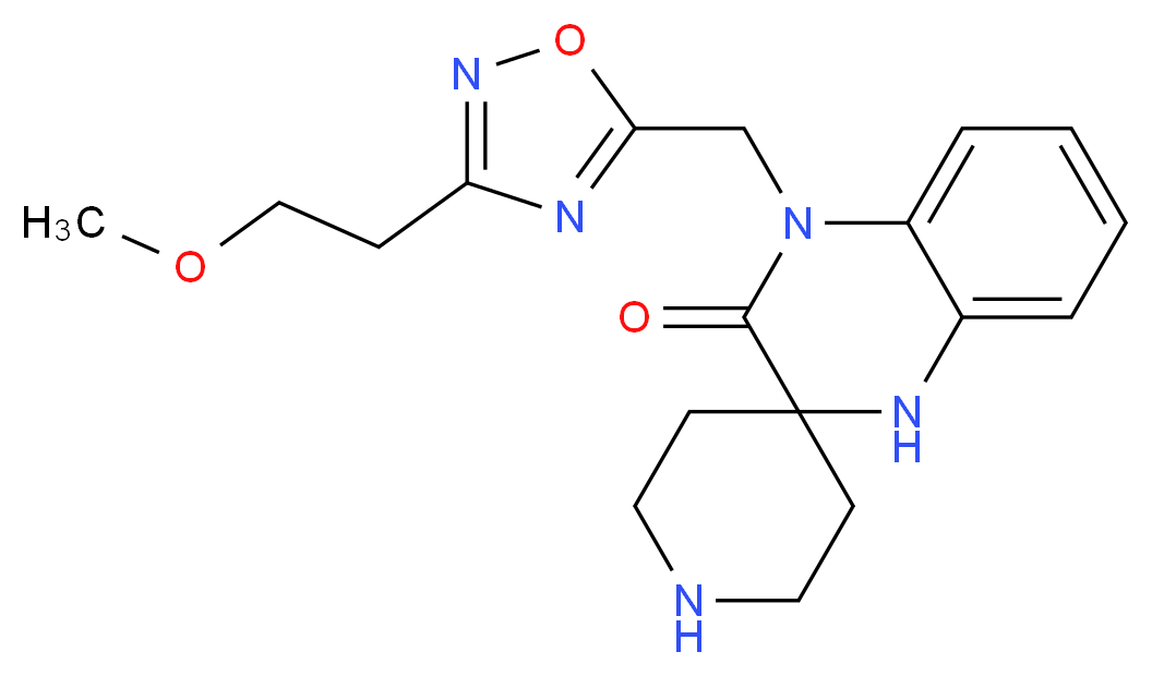 4'-{[3-(2-methoxyethyl)-1,2,4-oxadiazol-5-yl]methyl}-1',4'-dihydro-3'H-spiro[piperidine-4,2'-quinoxalin]-3'-one_Molecular_structure_CAS_)