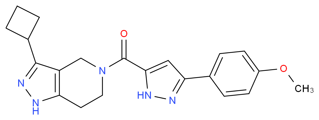 3-cyclobutyl-5-{[3-(4-methoxyphenyl)-1H-pyrazol-5-yl]carbonyl}-4,5,6,7-tetrahydro-1H-pyrazolo[4,3-c]pyridine_Molecular_structure_CAS_)