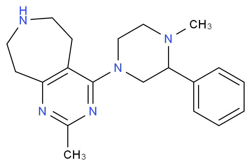 2-methyl-4-(4-methyl-3-phenylpiperazin-1-yl)-6,7,8,9-tetrahydro-5H-pyrimido[4,5-d]azepine_Molecular_structure_CAS_)