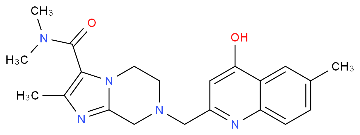 7-[(4-hydroxy-6-methylquinolin-2-yl)methyl]-N,N,2-trimethyl-5,6,7,8-tetrahydroimidazo[1,2-a]pyrazine-3-carboxamide_Molecular_structure_CAS_)