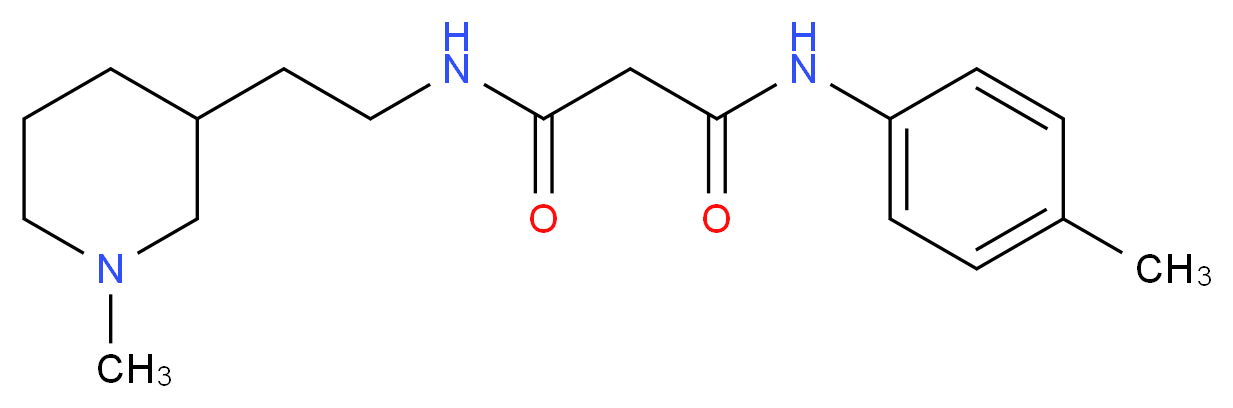 N-(4-methylphenyl)-N'-[2-(1-methylpiperidin-3-yl)ethyl]malonamide_Molecular_structure_CAS_)
