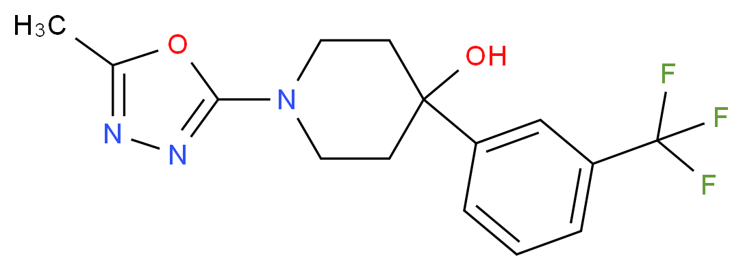 1-(5-methyl-1,3,4-oxadiazol-2-yl)-4-[3-(trifluoromethyl)phenyl]piperidin-4-ol_Molecular_structure_CAS_)