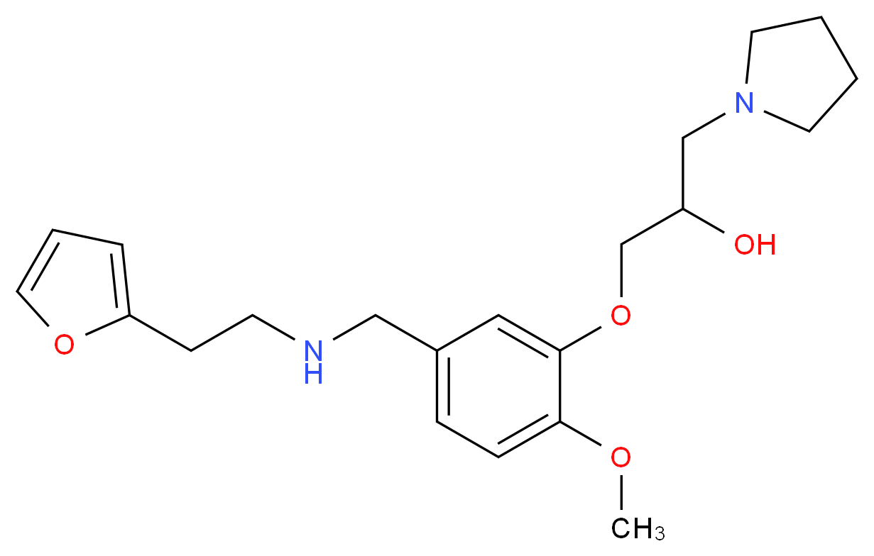 1-[5-({[2-(2-furyl)ethyl]amino}methyl)-2-methoxyphenoxy]-3-(1-pyrrolidinyl)-2-propanol_Molecular_structure_CAS_)