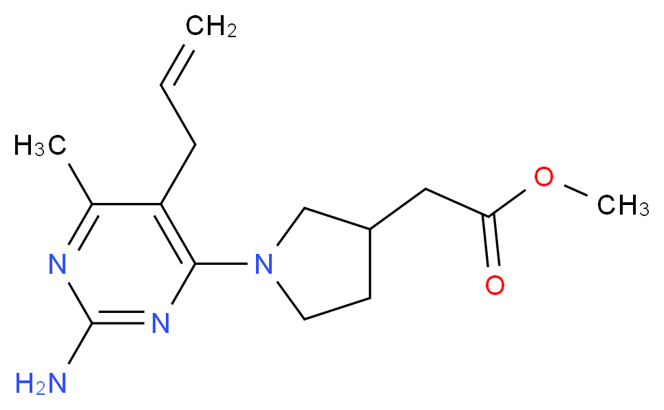 methyl [1-(5-allyl-2-amino-6-methylpyrimidin-4-yl)pyrrolidin-3-yl]acetate_Molecular_structure_CAS_)