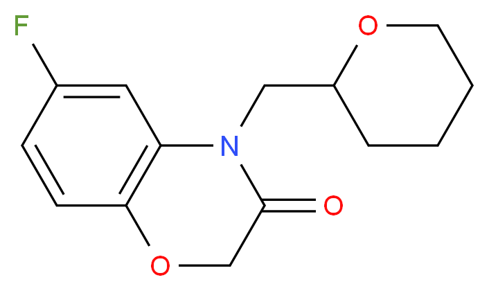 6-fluoro-4-(tetrahydro-2H-pyran-2-ylmethyl)-2H-1,4-benzoxazin-3(4H)-one_Molecular_structure_CAS_)