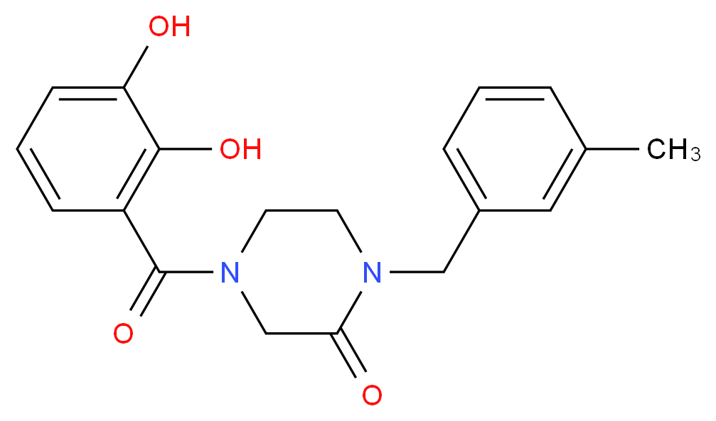 4-(2,3-dihydroxybenzoyl)-1-(3-methylbenzyl)-2-piperazinone_Molecular_structure_CAS_)