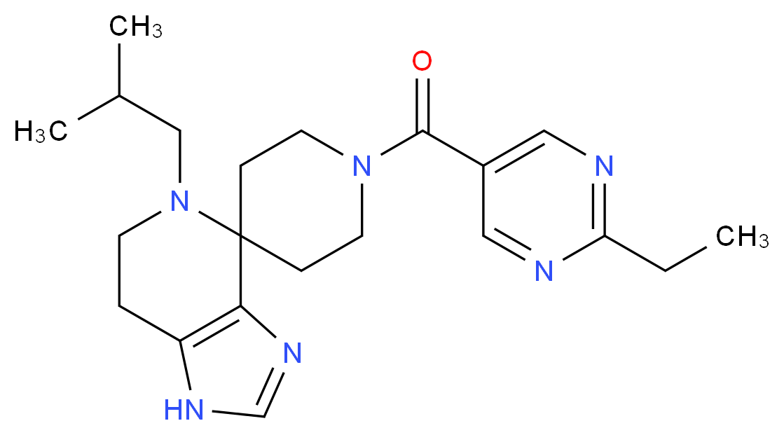 1'-[(2-ethylpyrimidin-5-yl)carbonyl]-5-isobutyl-1,5,6,7-tetrahydrospiro[imidazo[4,5-c]pyridine-4,4'-piperidine]_Molecular_structure_CAS_)