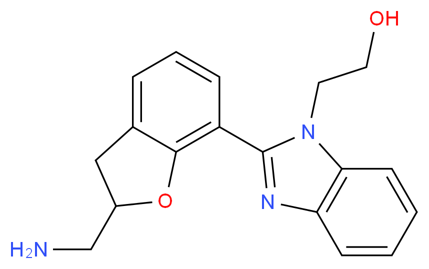 2-{2-[2-(aminomethyl)-2,3-dihydro-1-benzofuran-7-yl]-1H-benzimidazol-1-yl}ethanol_Molecular_structure_CAS_)