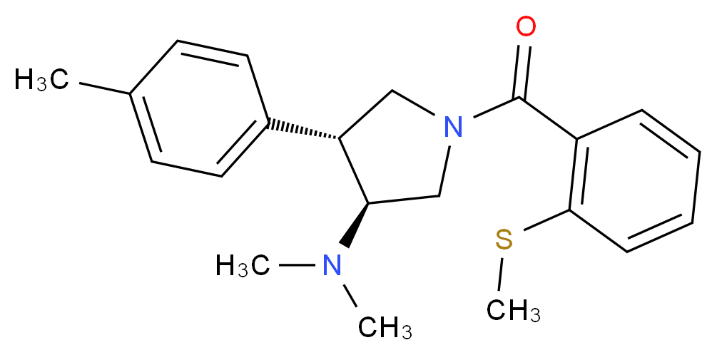 (3S*,4R*)-N,N-dimethyl-4-(4-methylphenyl)-1-[2-(methylthio)benzoyl]pyrrolidin-3-amine_Molecular_structure_CAS_)