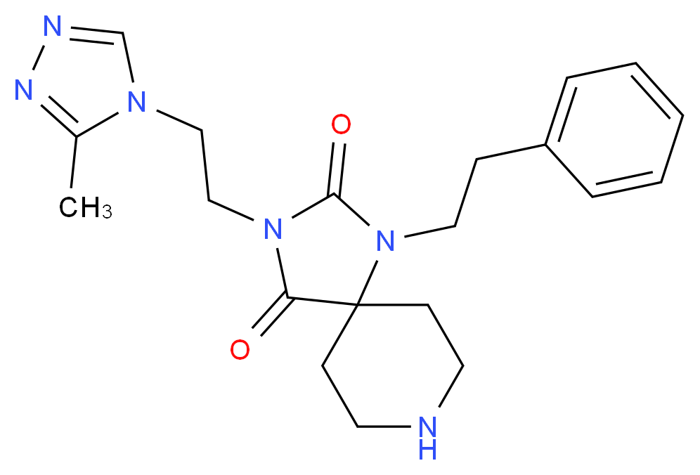 3-[2-(3-methyl-4H-1,2,4-triazol-4-yl)ethyl]-1-(2-phenylethyl)-1,3,8-triazaspiro[4.5]decane-2,4-dione_Molecular_structure_CAS_)
