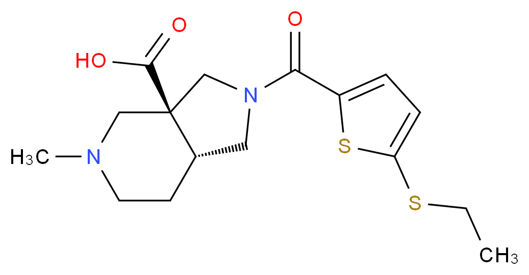 (3aS*,7aR*)-2-{[5-(ethylthio)-2-thienyl]carbonyl}-5-methyloctahydro-3aH-pyrrolo[3,4-c]pyridine-3a-carboxylic acid_Molecular_structure_CAS_)