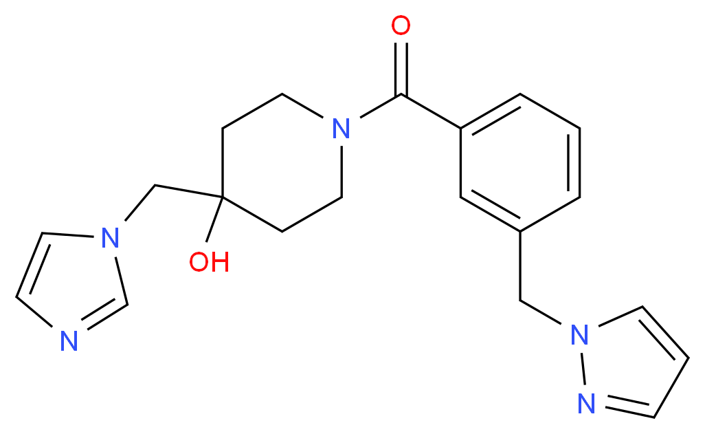 4-(1H-imidazol-1-ylmethyl)-1-[3-(1H-pyrazol-1-ylmethyl)benzoyl]-4-piperidinol_Molecular_structure_CAS_)