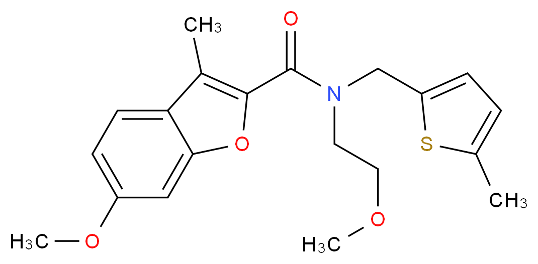 6-methoxy-N-(2-methoxyethyl)-3-methyl-N-[(5-methyl-2-thienyl)methyl]-1-benzofuran-2-carboxamide_Molecular_structure_CAS_)