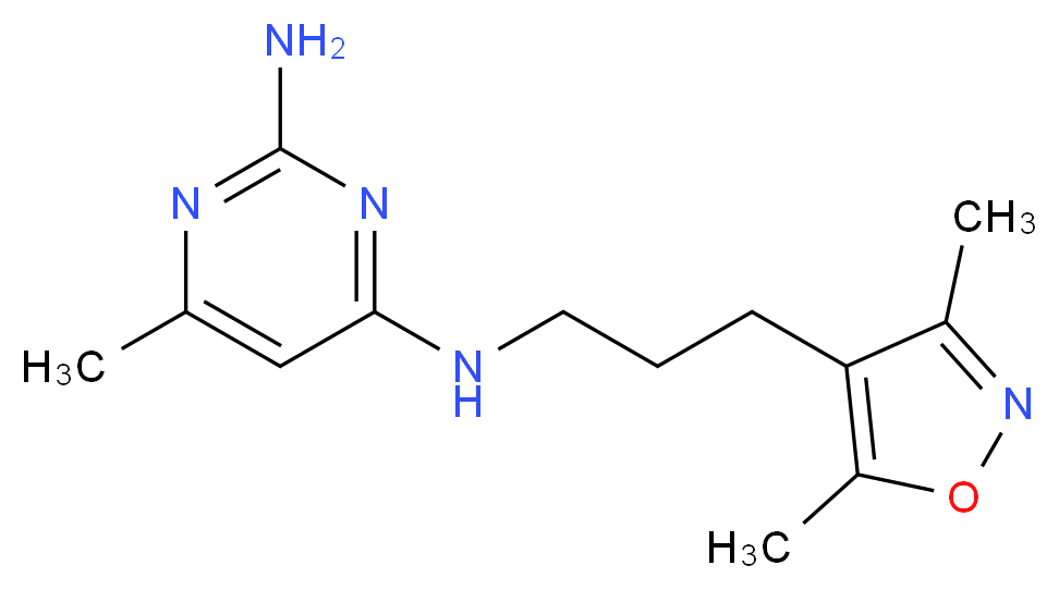 N~4~-[3-(3,5-dimethyl-4-isoxazolyl)propyl]-6-methyl-2,4-pyrimidinediamine_Molecular_structure_CAS_)