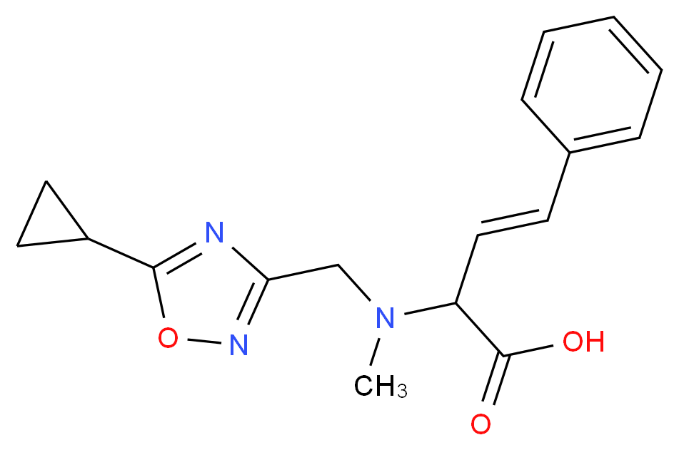 (3E)-2-[[(5-cyclopropyl-1,2,4-oxadiazol-3-yl)methyl](methyl)amino]-4-phenylbut-3-enoic acid_Molecular_structure_CAS_)