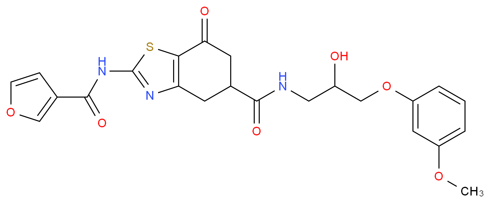 2-(3-furoylamino)-N-[2-hydroxy-3-(3-methoxyphenoxy)propyl]-7-oxo-4,5,6,7-tetrahydro-1,3-benzothiazole-5-carboxamide_Molecular_structure_CAS_)