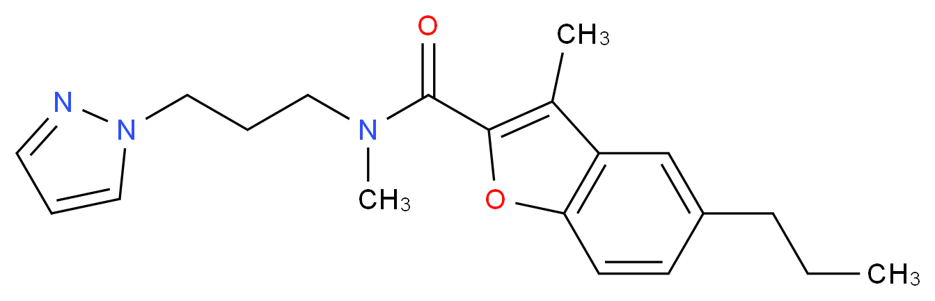 N,3-dimethyl-5-propyl-N-[3-(1H-pyrazol-1-yl)propyl]-1-benzofuran-2-carboxamide_Molecular_structure_CAS_)
