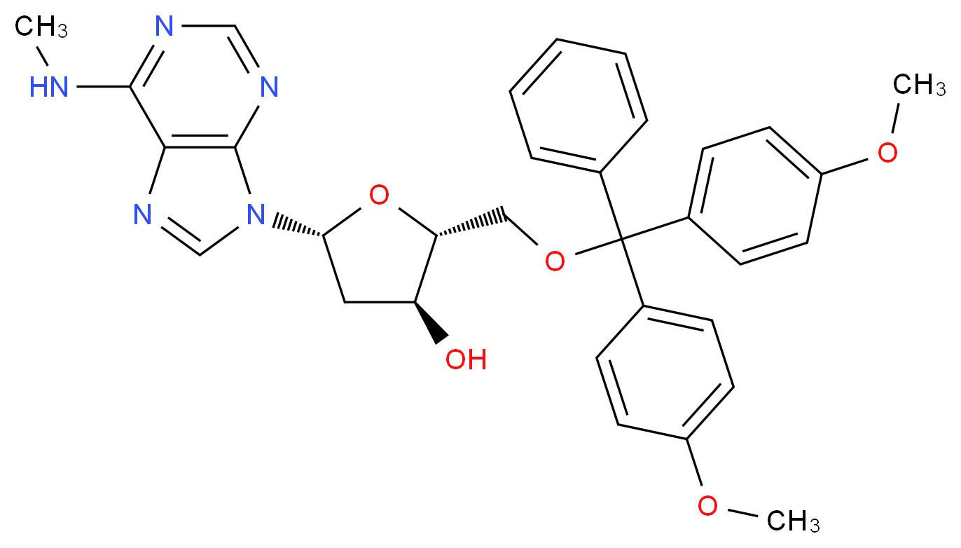 5'-O-[Bis(4-methoxyphenyl)phenylmethyl]-2'-deoxy-N-methyladenosine_Molecular_structure_CAS_98056-69-0)