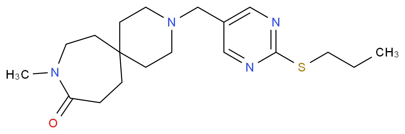 9-methyl-3-{[2-(propylthio)pyrimidin-5-yl]methyl}-3,9-diazaspiro[5.6]dodecan-10-one_Molecular_structure_CAS_)