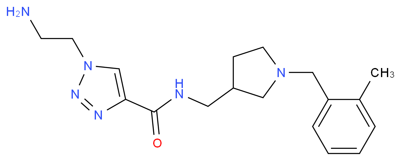 1-(2-aminoethyl)-N-{[1-(2-methylbenzyl)pyrrolidin-3-yl]methyl}-1H-1,2,3-triazole-4-carboxamide_Molecular_structure_CAS_)