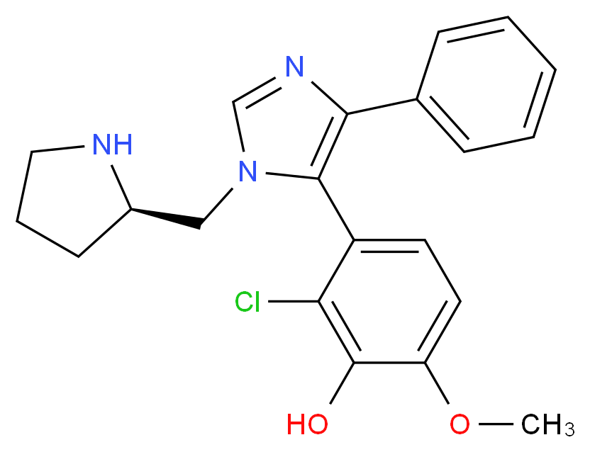 2-chloro-6-methoxy-3-{4-phenyl-1-[(2R)-pyrrolidin-2-ylmethyl]-1H-imidazol-5-yl}phenol_Molecular_structure_CAS_)