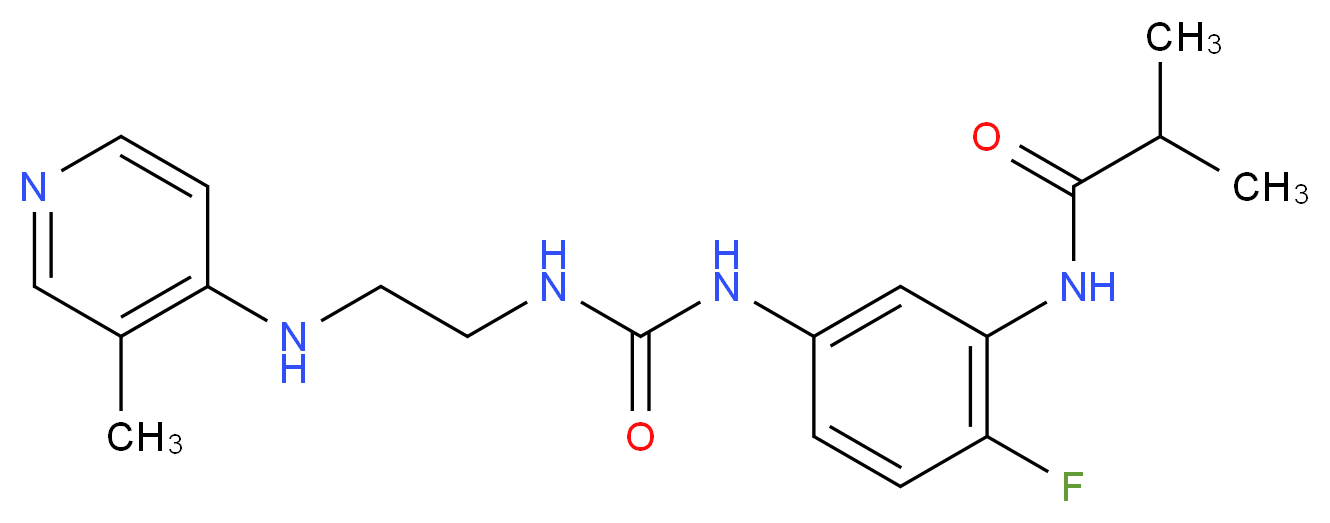 N-(2-fluoro-5-{[({2-[(3-methylpyridin-4-yl)amino]ethyl}amino)carbonyl]amino}phenyl)-2-methylpropanamide_Molecular_structure_CAS_)