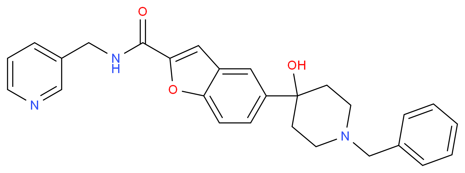 5-(1-benzyl-4-hydroxy-4-piperidinyl)-N-(3-pyridinylmethyl)-1-benzofuran-2-carboxamide_Molecular_structure_CAS_)