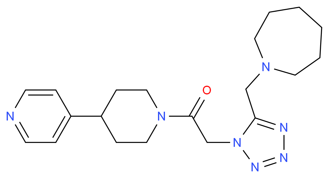 1-[(1-{2-oxo-2-[4-(4-pyridinyl)-1-piperidinyl]ethyl}-1H-tetrazol-5-yl)methyl]azepane_Molecular_structure_CAS_)