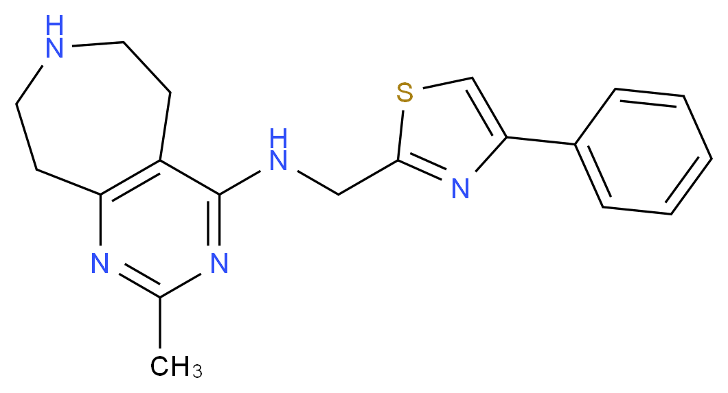 2-methyl-N-[(4-phenyl-1,3-thiazol-2-yl)methyl]-6,7,8,9-tetrahydro-5H-pyrimido[4,5-d]azepin-4-amine_Molecular_structure_CAS_)
