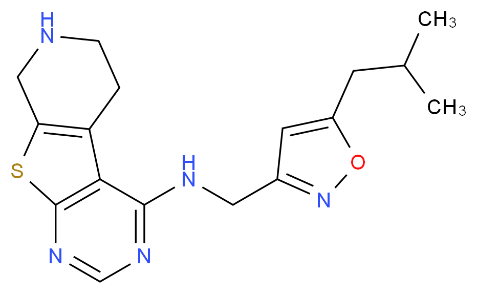 N-[(5-isobutylisoxazol-3-yl)methyl]-5,6,7,8-tetrahydropyrido[4',3':4,5]thieno[2,3-d]pyrimidin-4-amine_Molecular_structure_CAS_)