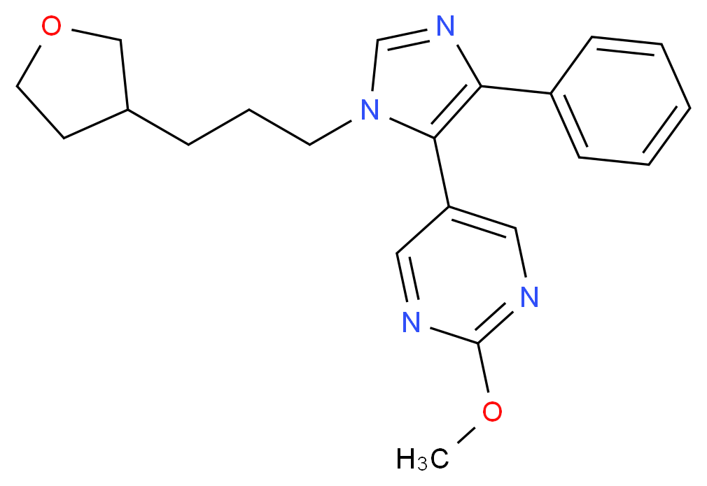 2-methoxy-5-{4-phenyl-1-[3-(tetrahydrofuran-3-yl)propyl]-1H-imidazol-5-yl}pyrimidine_Molecular_structure_CAS_)