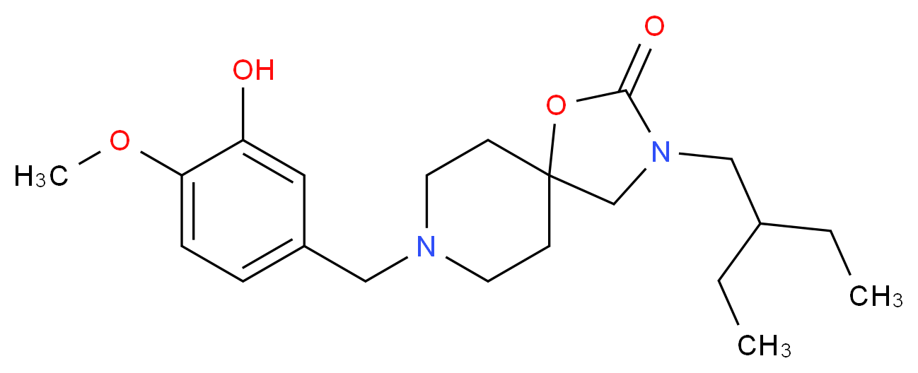 3-(2-ethylbutyl)-8-(3-hydroxy-4-methoxybenzyl)-1-oxa-3,8-diazaspiro[4.5]decan-2-one_Molecular_structure_CAS_)