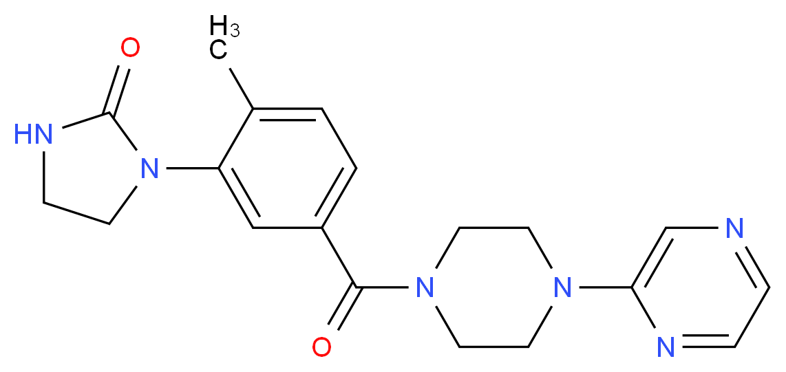 1-(2-methyl-5-{[4-(2-pyrazinyl)-1-piperazinyl]carbonyl}phenyl)-2-imidazolidinone_Molecular_structure_CAS_)