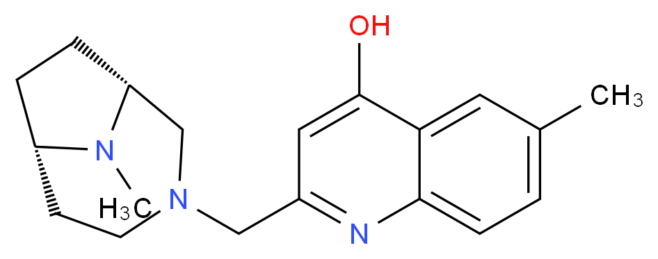 6-methyl-2-{[(1R*,6S*)-9-methyl-3,9-diazabicyclo[4.2.1]non-3-yl]methyl}quinolin-4-ol_Molecular_structure_CAS_)