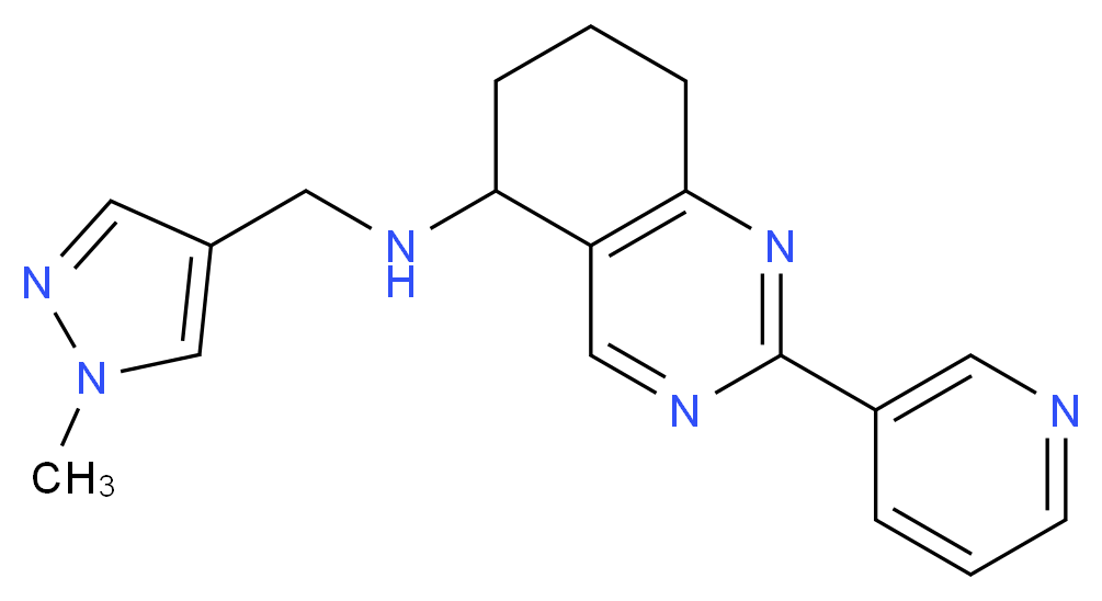 N-[(1-methyl-1H-pyrazol-4-yl)methyl]-2-(3-pyridinyl)-5,6,7,8-tetrahydro-5-quinazolinamine_Molecular_structure_CAS_)