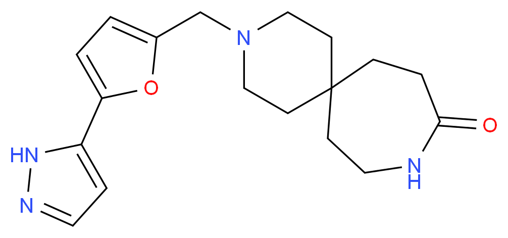 3-{[5-(1H-pyrazol-5-yl)-2-furyl]methyl}-3,9-diazaspiro[5.6]dodecan-10-one_Molecular_structure_CAS_)