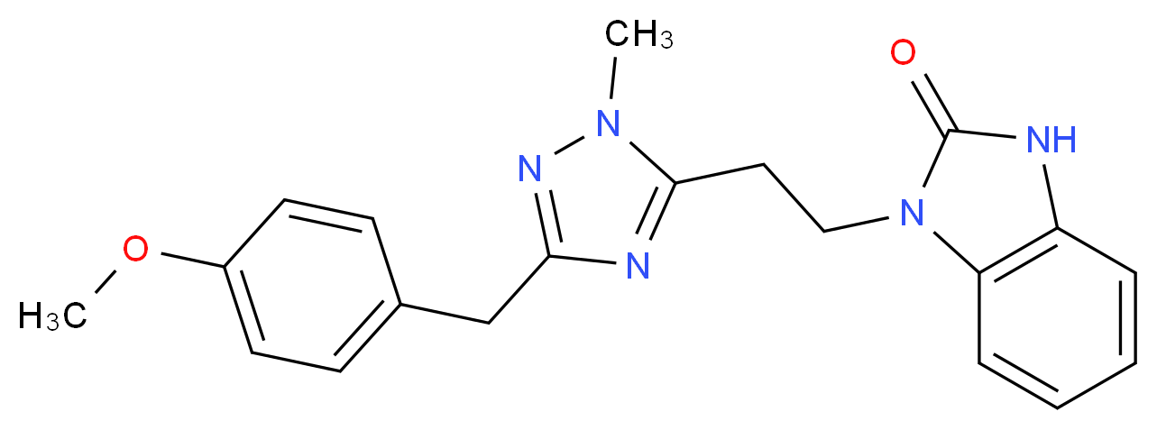 1-{2-[3-(4-methoxybenzyl)-1-methyl-1H-1,2,4-triazol-5-yl]ethyl}-1,3-dihydro-2H-benzimidazol-2-one_Molecular_structure_CAS_)