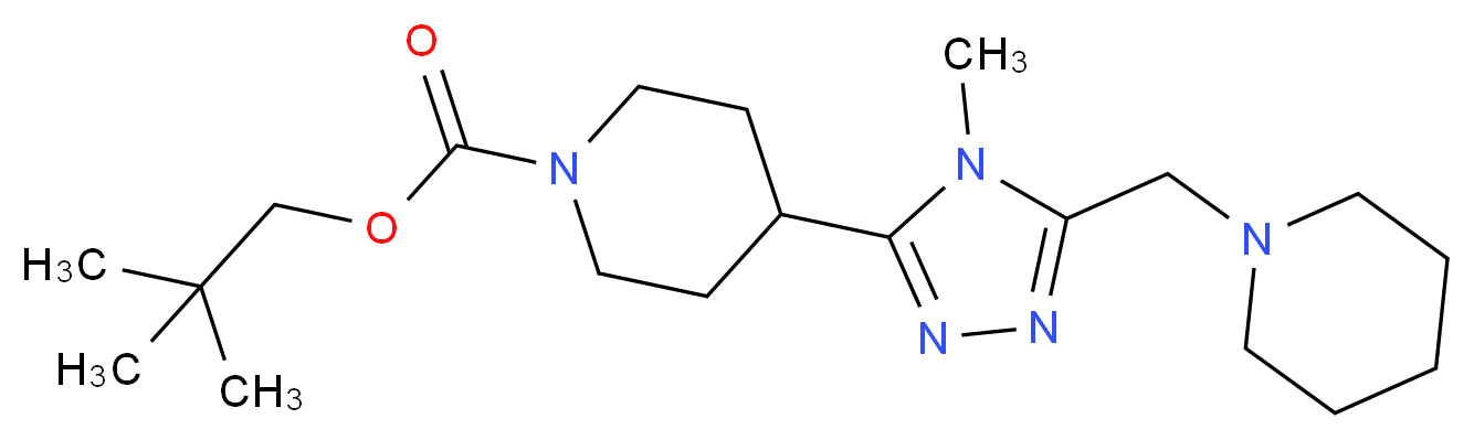 2,2-dimethylpropyl 4-[4-methyl-5-(piperidin-1-ylmethyl)-4H-1,2,4-triazol-3-yl]piperidine-1-carboxylate_Molecular_structure_CAS_)