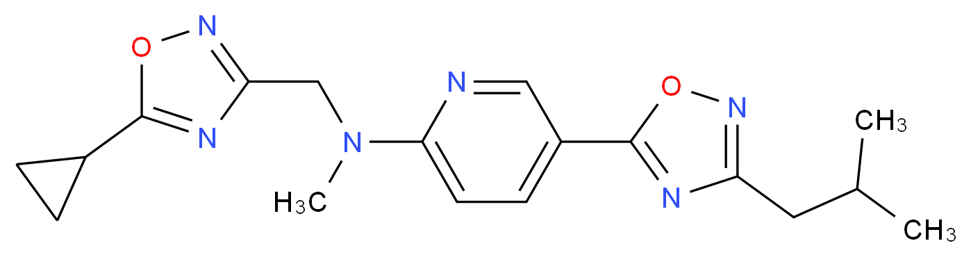 N-[(5-cyclopropyl-1,2,4-oxadiazol-3-yl)methyl]-5-(3-isobutyl-1,2,4-oxadiazol-5-yl)-N-methyl-2-pyridinamine_Molecular_structure_CAS_)